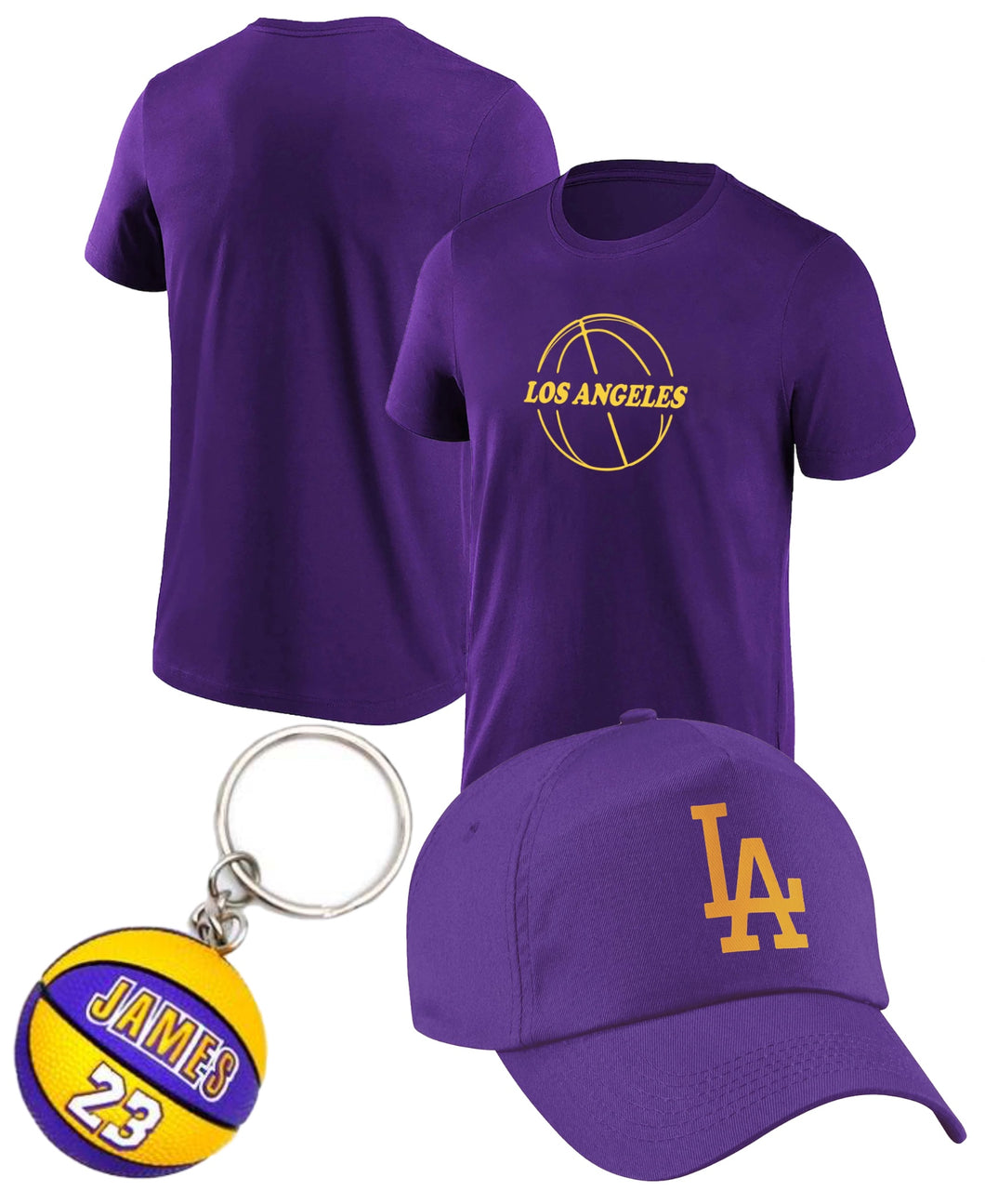 Los Angeles T-Shirt + Hut + Schlüsselanhänger